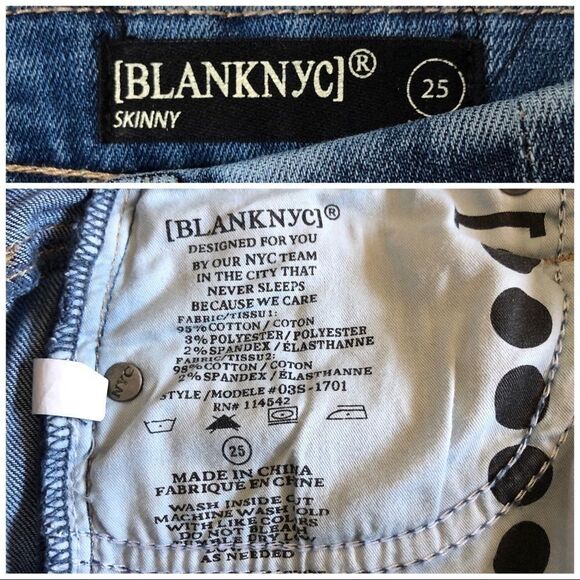 Blank NYC raw edge hem Skinny jeans size 25 - Picture 7 of 7
